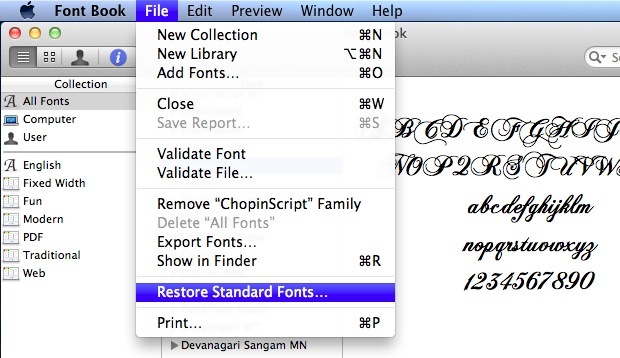 Add new font to mac